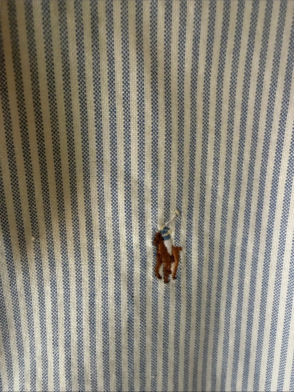 Polo by Ralph Lauren Blue & White Thin-Stripe Oxford Shirt